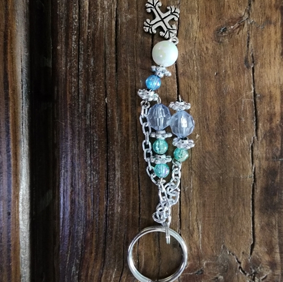 Handmade keychain with multicolor accent beads (#2) - Picture 2 of 6